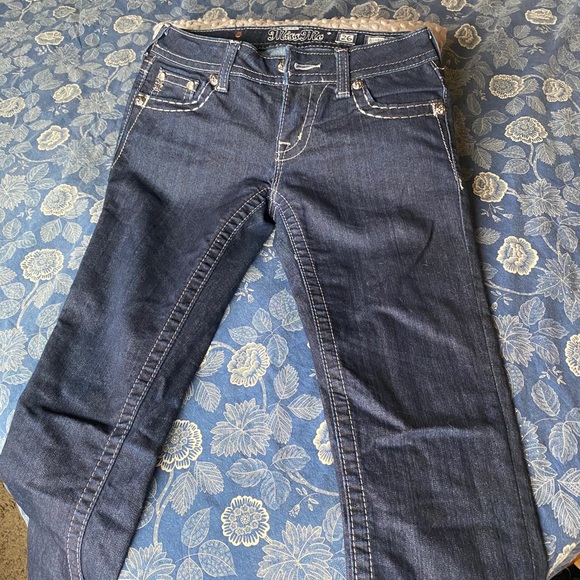 Miss Me Straight Leg Dark Denim Jeans size 26 with 31 inch inseam. - Picture 7 of 9
